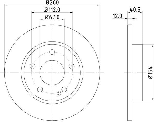 Mintex Brake Discs fits -MercedesBenz S260:5 MDC1034 (also fits other vehicles)