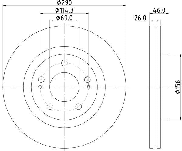 Mintex Brake Discs fits -Mitsubishi V302:6 MDC2494 (also fits other vehicles)