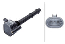 HELLA 5DA 358 168-191 Ignition Coil - 14V - 3-pin connector - Bolted