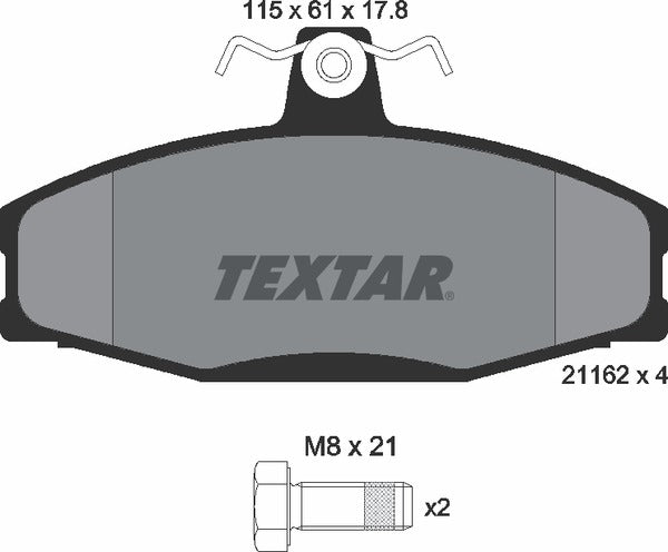 Textar Brake Pad Set - 2166201