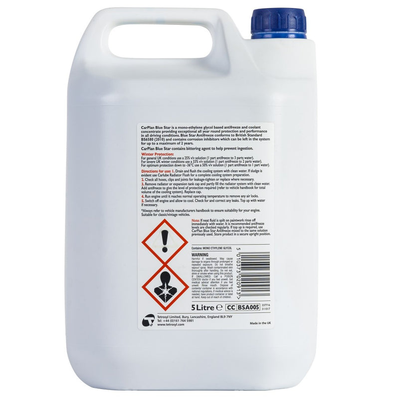 CarPlan Blue Star Antifreeze & Coolant - 5L