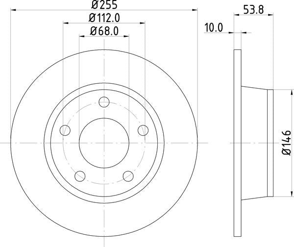 Mintex Brake Discs fits -Audi S255:5 MDC1480 (also fits other vehicles)