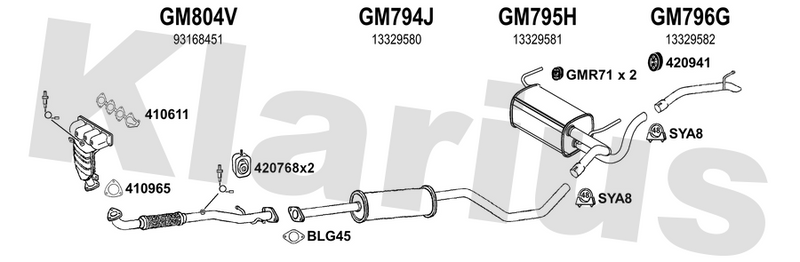 Klarius GM804V - Front Pipe  - Fits Opel Astra J 1.4