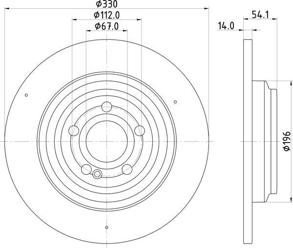 Mintex Brake Discs fits -MercedesBenz V349:5 MDC2894C (also fits other vehicles)