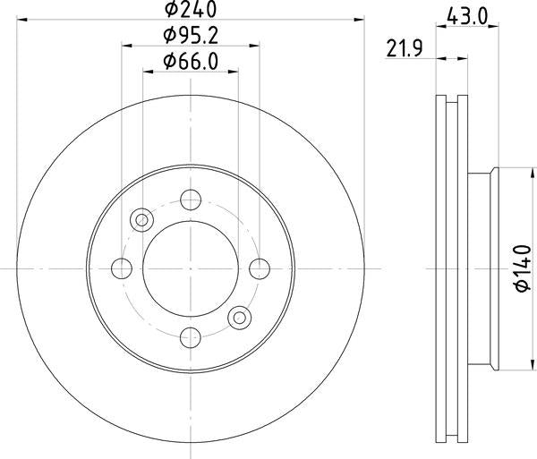 Mintex Brake Discs fits -Austin MG Reliant Rover V245:4 MDC417 (also fits other vehicles)