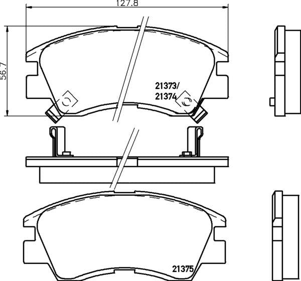Mintex Brake Pad Set fits -Mitsubishi MDB1446 (also fits other vehicles)