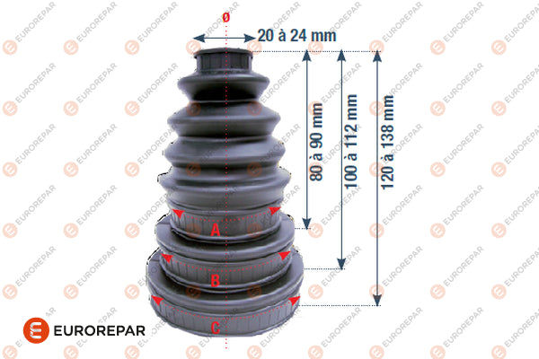 Eurorepar Drive Shaft Bellow - 1623244080