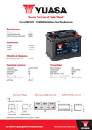 Yuasa YBX9027AGM - 9027 AGM Start Stop Plus Battery - 3 Year Warranty