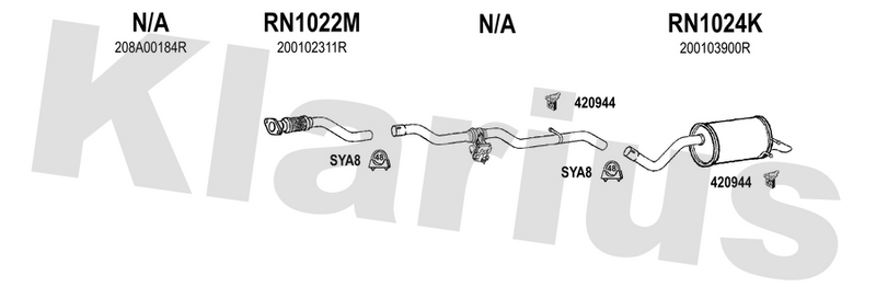 Klarius RN1022M - Front Pipe  - Fits Renault Captur 1.5dCi 90