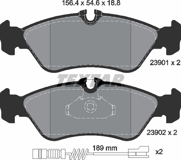 Mercedes-Benz Puch VW, Brake Pad Set - Textar 2390101