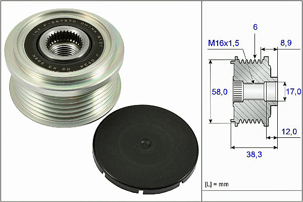 INA Alternator Freewheel Clutch - Part No - 535026610