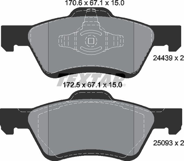 Textar Brake Pad Set - 2443901
