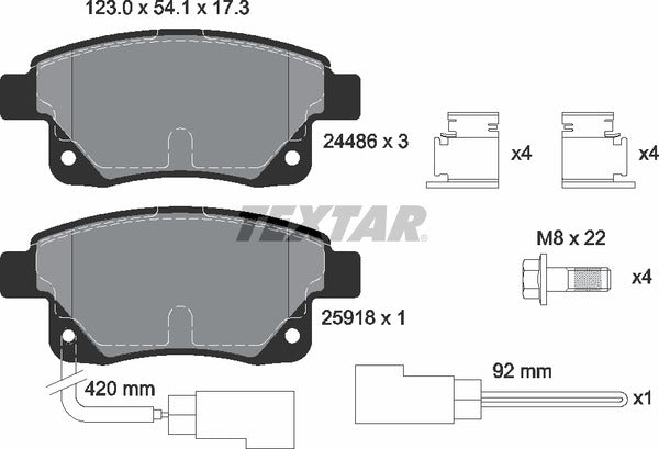 Ford, Brake Pad Set - Textar 2448601