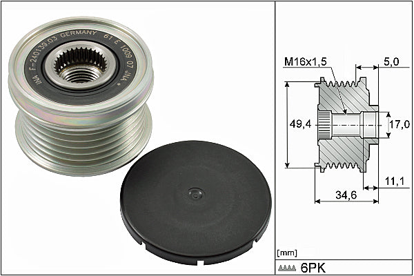 INA Alternator Freewheel Clutch - Part No - 535015510