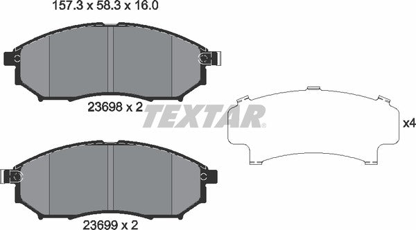 Infiniti Nissan Renault, Brake Pad Set - Textar 2369801