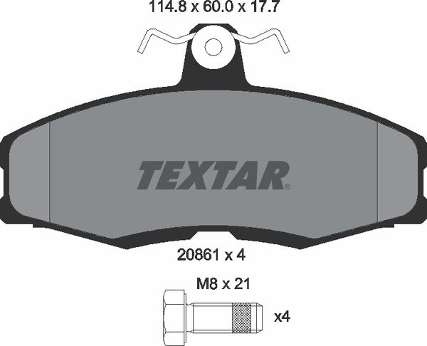 Textar Brake Pad Set - 2086105