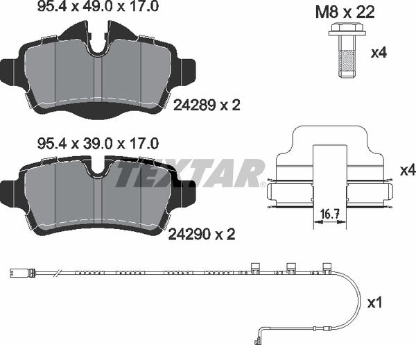 Textar Brake Pad Set - 2428904
