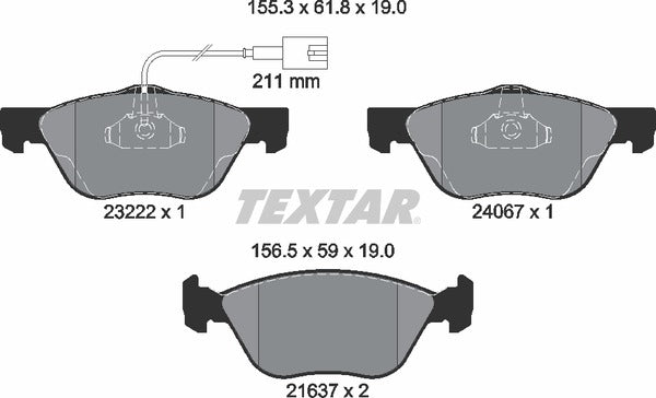 Textar Brake Pad Set - 2322201