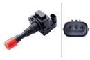 HELLA 5DA 358 168-241 Ignition Coil - 12V - 4-pin connector - Bolted