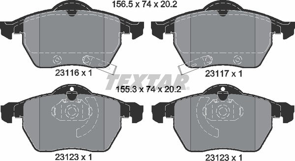 Textar Brake Pad Set - 2311701