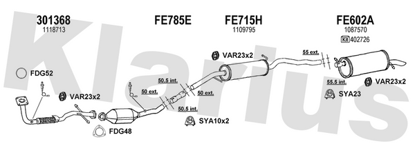 Klarius 301368 - Front Pipe For Cat  - Fits Ford Galaxy 2.3i