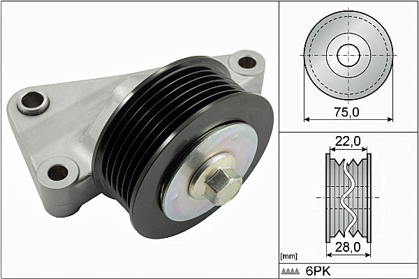 INA Deflection/Guide Pulley - V-Ribbed Belt - Part No - 532082510
