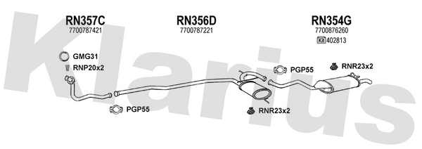 Klarius RN357C - Front Pipe  - Fits Renault R19 1.9D