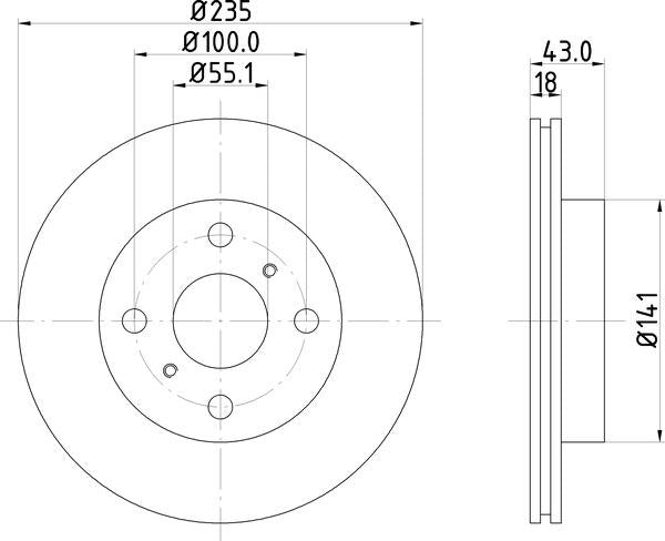 Mintex Brake Discs fits -Toyota V235:4 MDC1392C (also fits other vehicles)