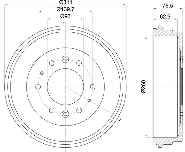 Mintex Brake Drum (Single) fits -Asia Motors Ford Kia Mazda MBD335 (also fits other vehicles)