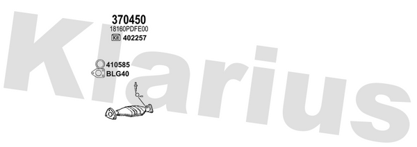 Klarius 370450 - Catalyst Non Type Approved  - Fits Honda Accord 1.8i