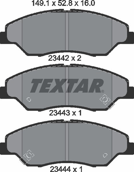 Textar Brake Pad Set - 2344201