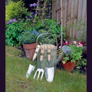 Stainless Steel Heavy Duty Soft Grip Fork, Trowel and Weeder Set (3 Piece)