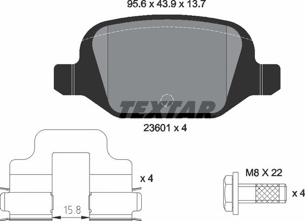 Abarth Citroën Fiat, Brake Pad Set - Textar 2360102