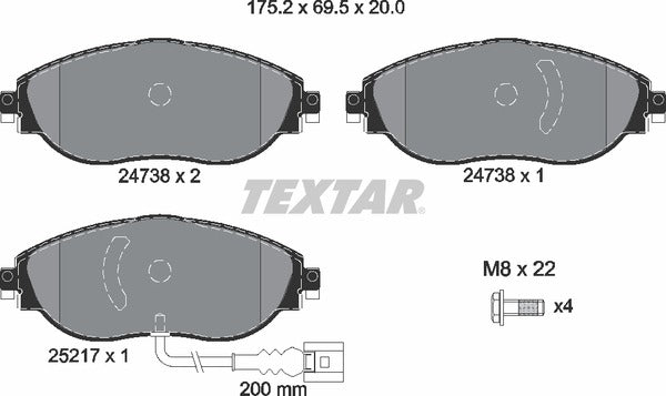 Textar Brake Pad Set - 2473803