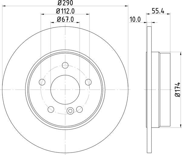 Mintex Brake Discs fits -MercedesBenz V257:4 MDC854C (also fits other vehicles)