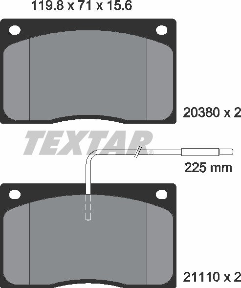 Textar Brake Pad Set - 2038002