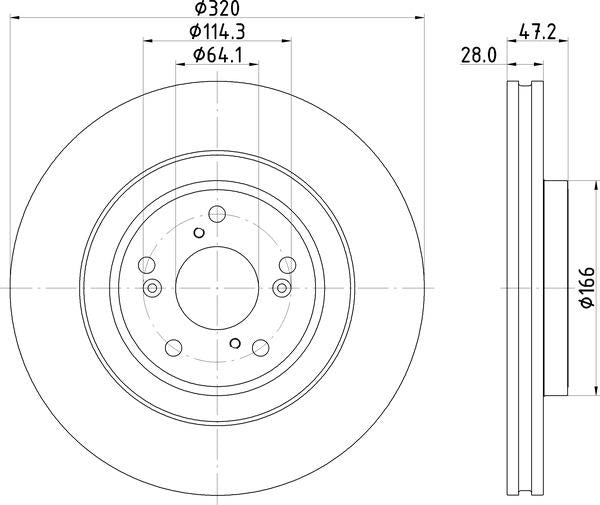 Mintex Brake Discs fits -Honda S253:5 MDC2887C (also fits other vehicles)