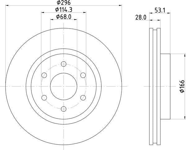Mintex Brake Discs fits -Nissan Renault V262:5 MDC2828C (also fits other vehicles)