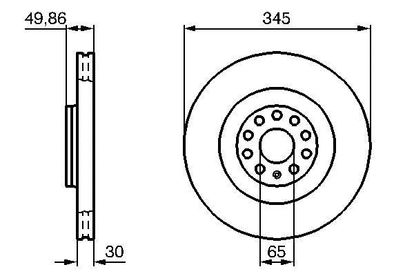 Bosch Brake Disc > Single Bd1071 Part No - 0986479204
