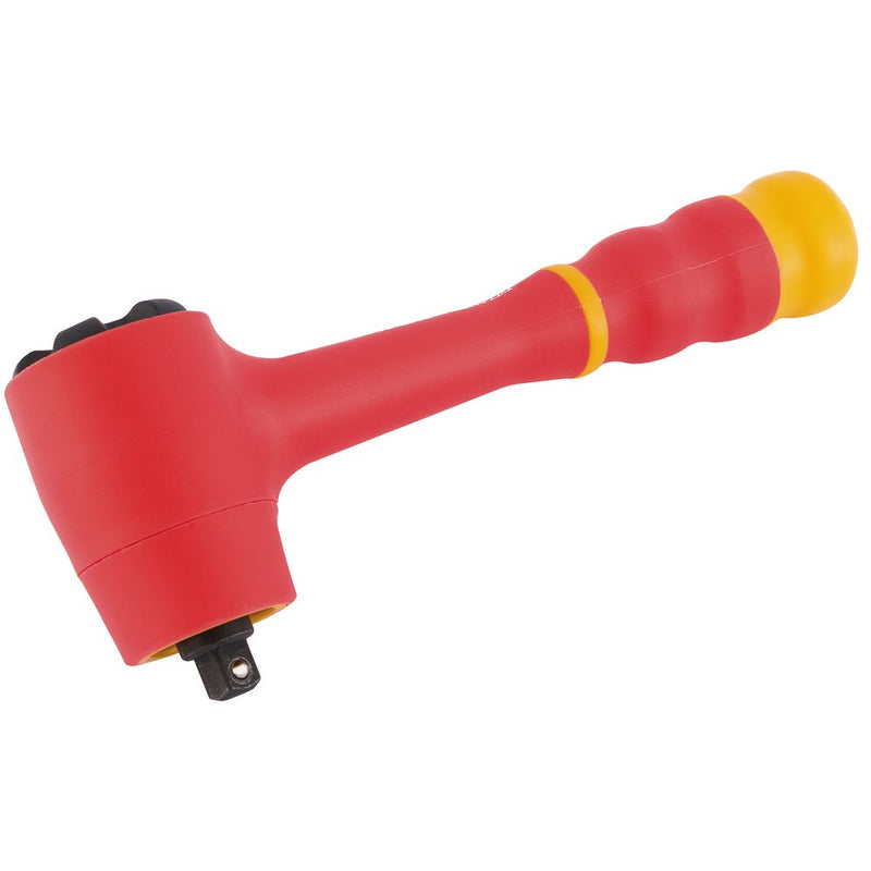 VDE Reversible Ratchet with Soft Grip Handle, 1/4" Sq Dr