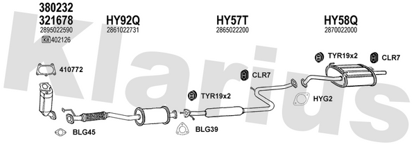 Klarius 321678 - Catalyst Type Approved Withpip  - Fits Hyundai Accent 1.3i,1.5i