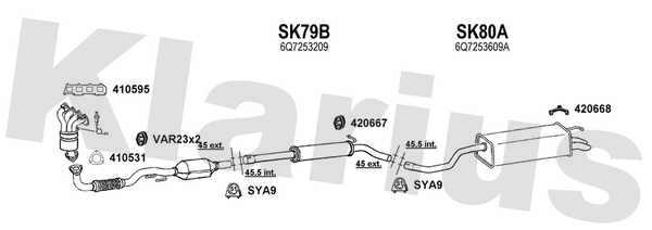 Klarius SK79B - Box With Centre Pipe  - Fits Skoda Roomster 1.4i