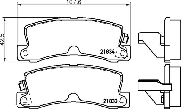 Mintex Brake Pad Set fits -Lexus Toyota MDB1994 (also fits other vehicles)