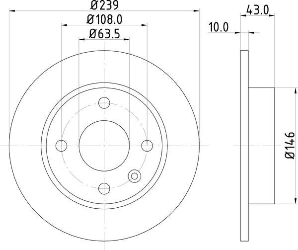 Mintex Brake Discs fits -Ford S240:4 MDC578 (also fits other vehicles)
