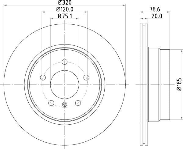 Mintex Brake Discs fits -BMW V315:5 MDC2186 (also fits other vehicles)