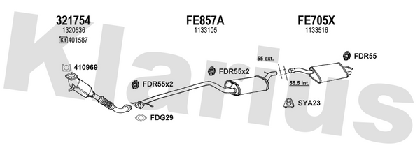 Klarius 321754 - Catalyst Type Approved Withpip  - Fits Ford Focus 1.8TDCi