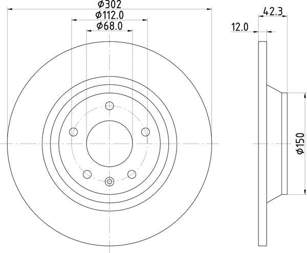 Mintex Brake Discs fits -Audi V275:5 MDC2281 (also fits other vehicles)