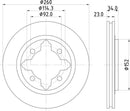 Mintex Brake Discs fits -Honda Rover S213:4 MDC742 (also fits other vehicles)