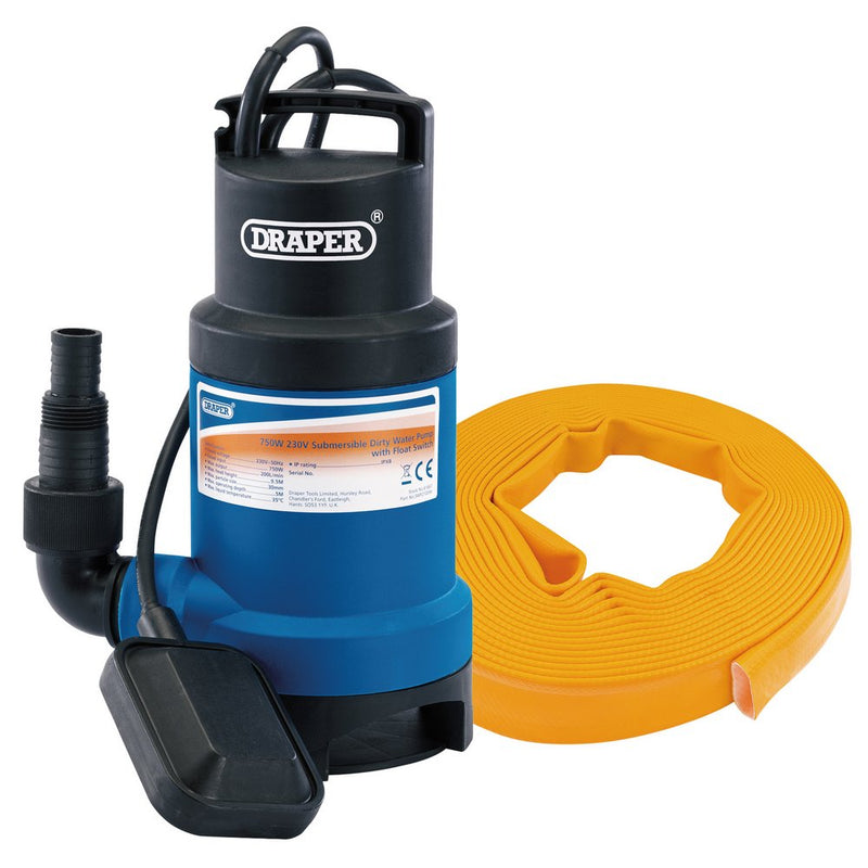 Draper 200L Dw Sub Pump/Lay Flat Hose - 61814