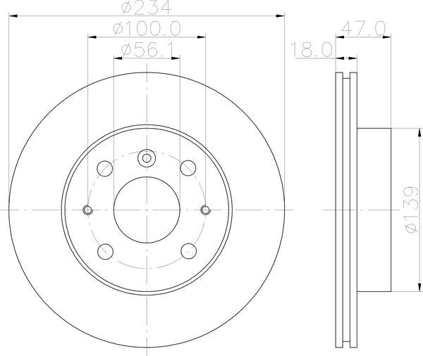 Mintex Brake Discs fits -Daihatsu V234:4 MDC1032 (also fits other vehicles)